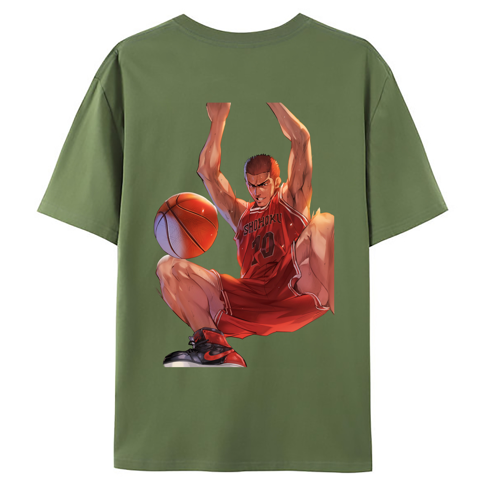 （画像用） SLAM DUNK／スラムダンク 綿100％ メンズ半袖Tシャツ（バックプリント） 通気性